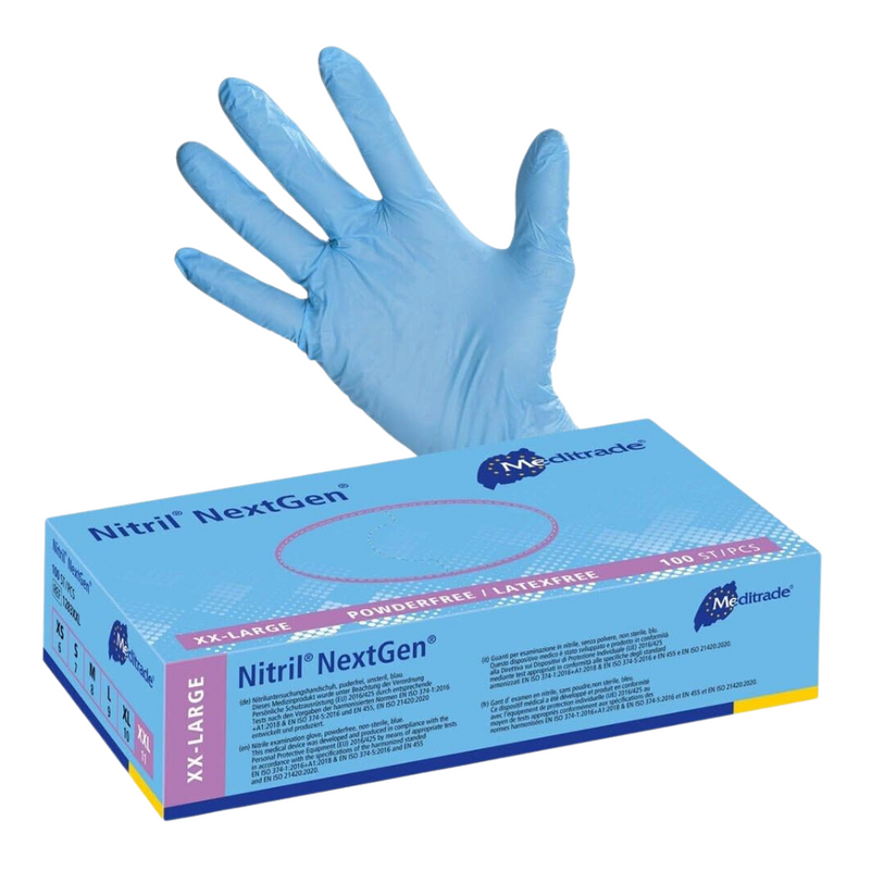 Meditrade Nitril Handschuhe NextGen® EN 455, puderfrei, blau, 100 Stk.-zoom-