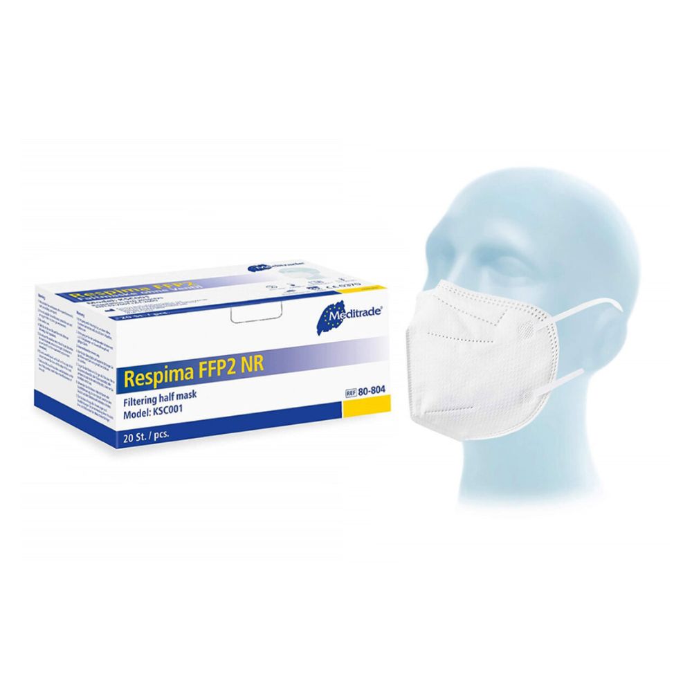 Meditrade Respima® FFP2Atemschutzmasken, FFP 2, o. Ventil | Packung (20 Stück)-zoom-1