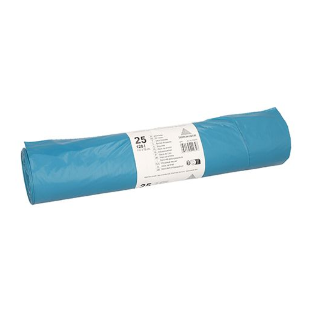 Papstar Müllsäcke 120 l H 110 x B 70 cm blau | Banderole (25 Stück)-1