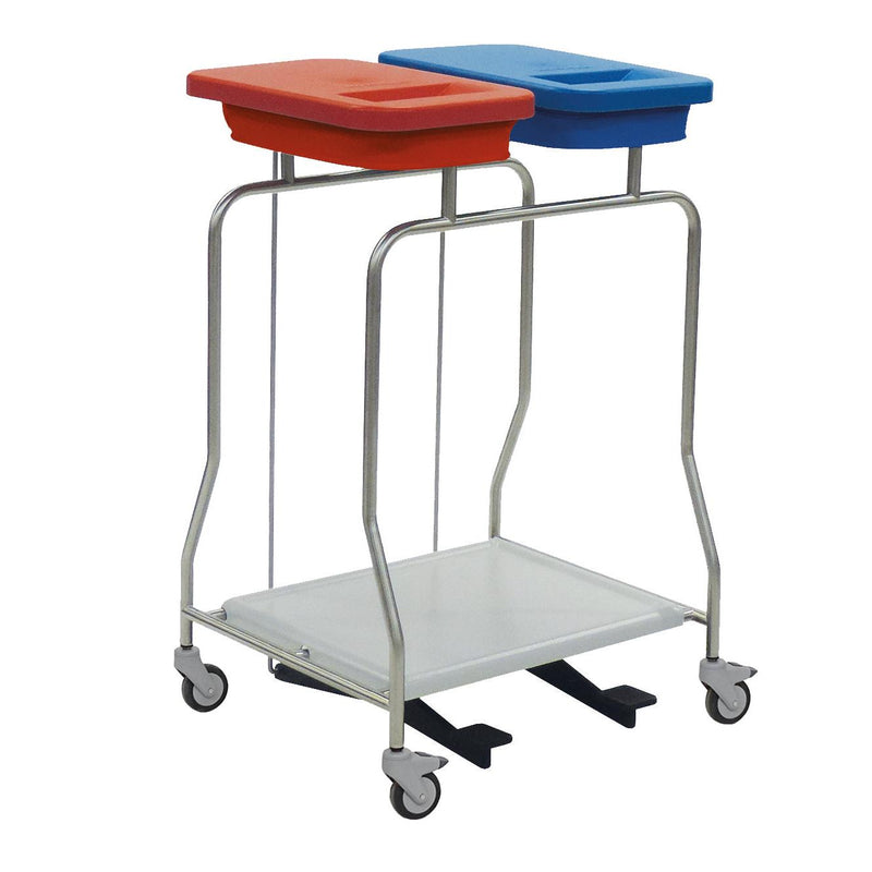 Novocal Edelstahl-Abfallsammler "Kompakt" Zweifachsammler Rahmen: Edelstahl Sämtliche Rohrverbindu | Packung (1 Stück)-zoom-