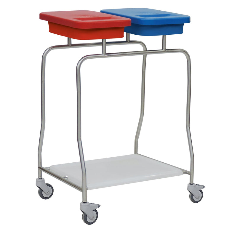 Novocal Edelstahl-Abfallsammler "Kompakt" Zweifachsammler Rahmen: Edelstahl Sämtliche Rohrverbindu | Packung (1 Stück)-zoom-