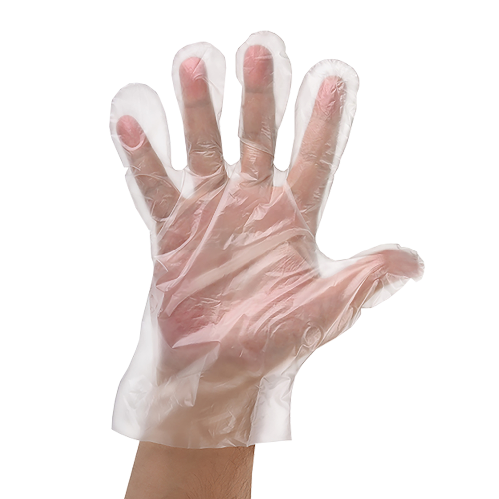 NITRAS PE-Einmalhandschuhe Polyethylen transparent unsteril gehämmert | Packung (1 Stück)