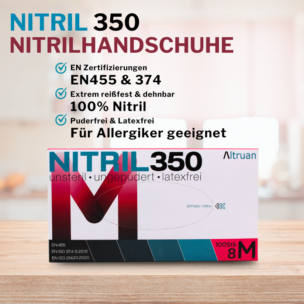 Altruan NITRIL350 Nitril Handschuhe, Einmalhandschuhe, blau - 100 Stück