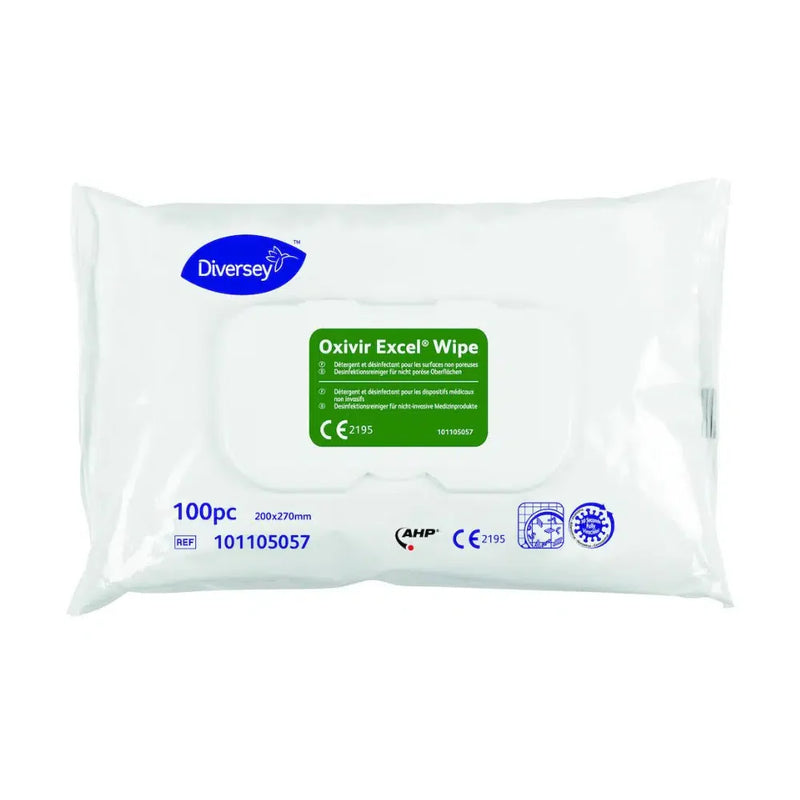 Auslaufartikel: Diversey Oxivir® Excel Wipe Desinfektionstücher | Packung (100 Tücher)-zoom-