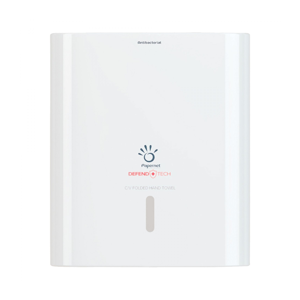 Papernet Antibakterieller Spender für C/V-Falz Falthandtücher mit Defend Tech Technologie | Karton (1 Packung)-zoom-1