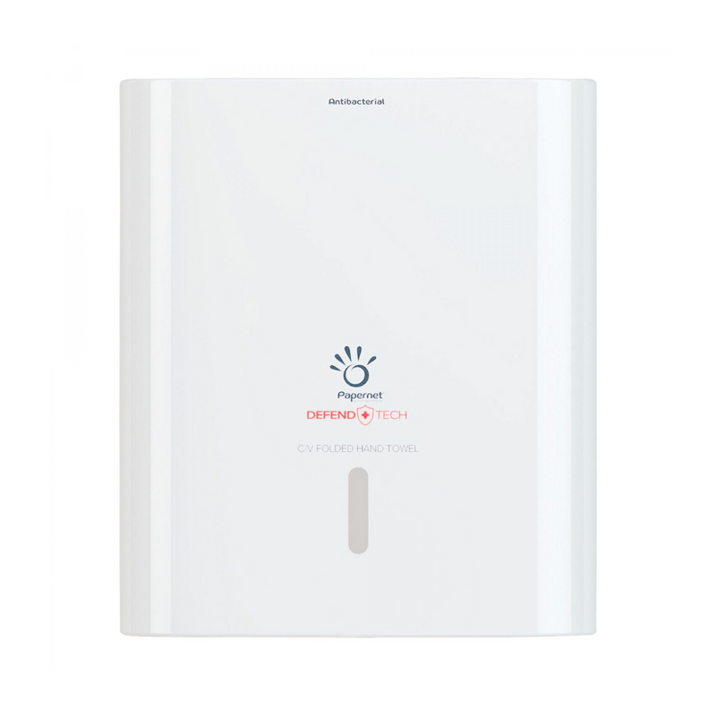 Papernet Antibakterieller Spender für C/V-Falz Falthandtücher mit Defend Tech Technologie | Karton (1 Packung)-zoom-