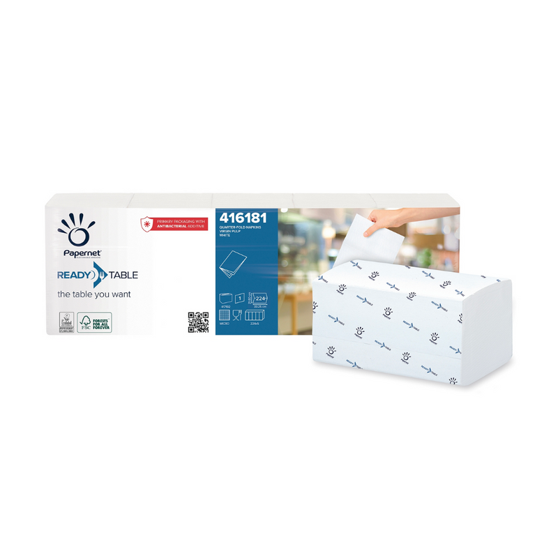 Papernet ¼ Falz Servietten mit Ready Table Technologie, 416181 | Packung (5 Stück)-zoom-