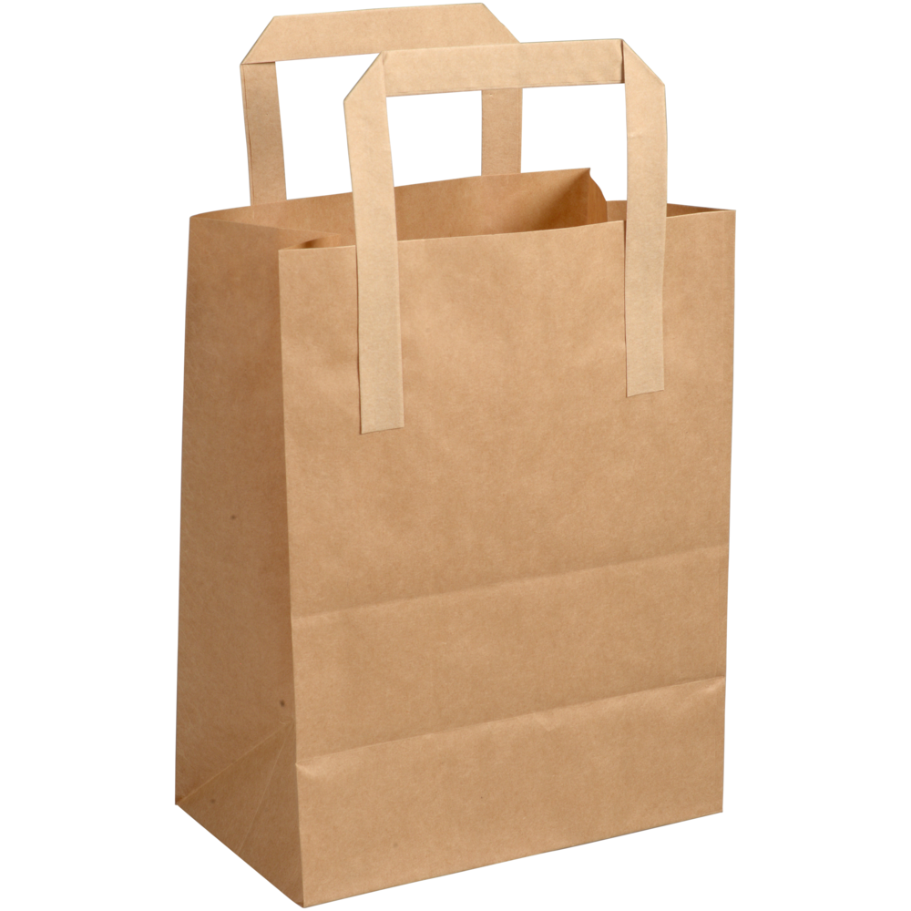 Papiertragetasche mit Griff, Braun-zoom-1