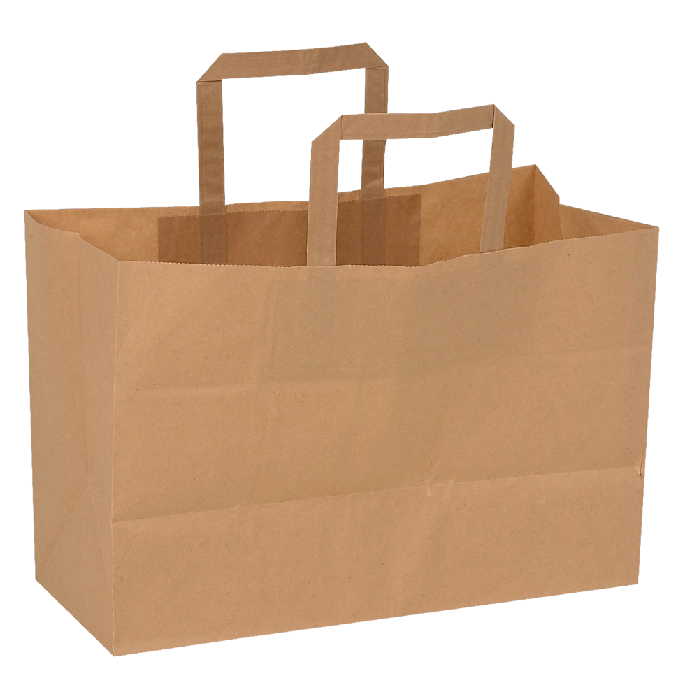 Papiertragetasche mit Griff, Braun-2