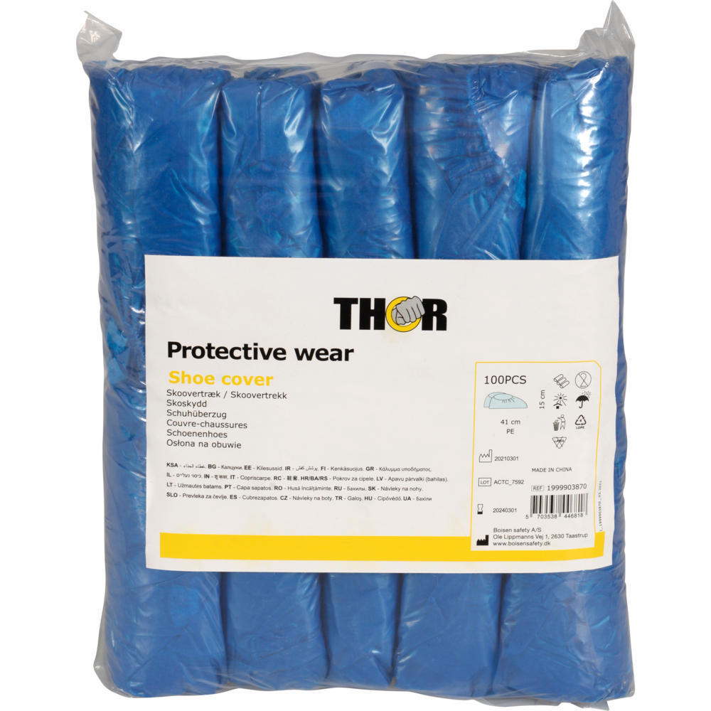 Auslaufartikel: Thor Überschuhe, 41x15 cm, Blau, PE   | Packung (100 Stück)-2