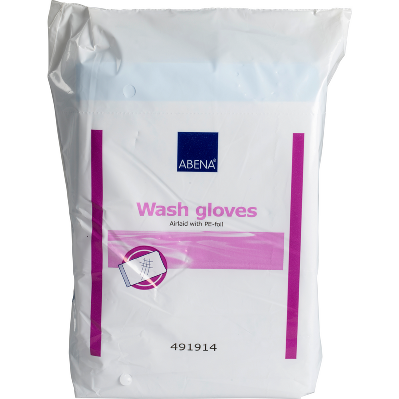 Waschhandschuhe, 16x23 cm, Airlaid/PE, Weiß    | Packung (50 Stück)-zoom-