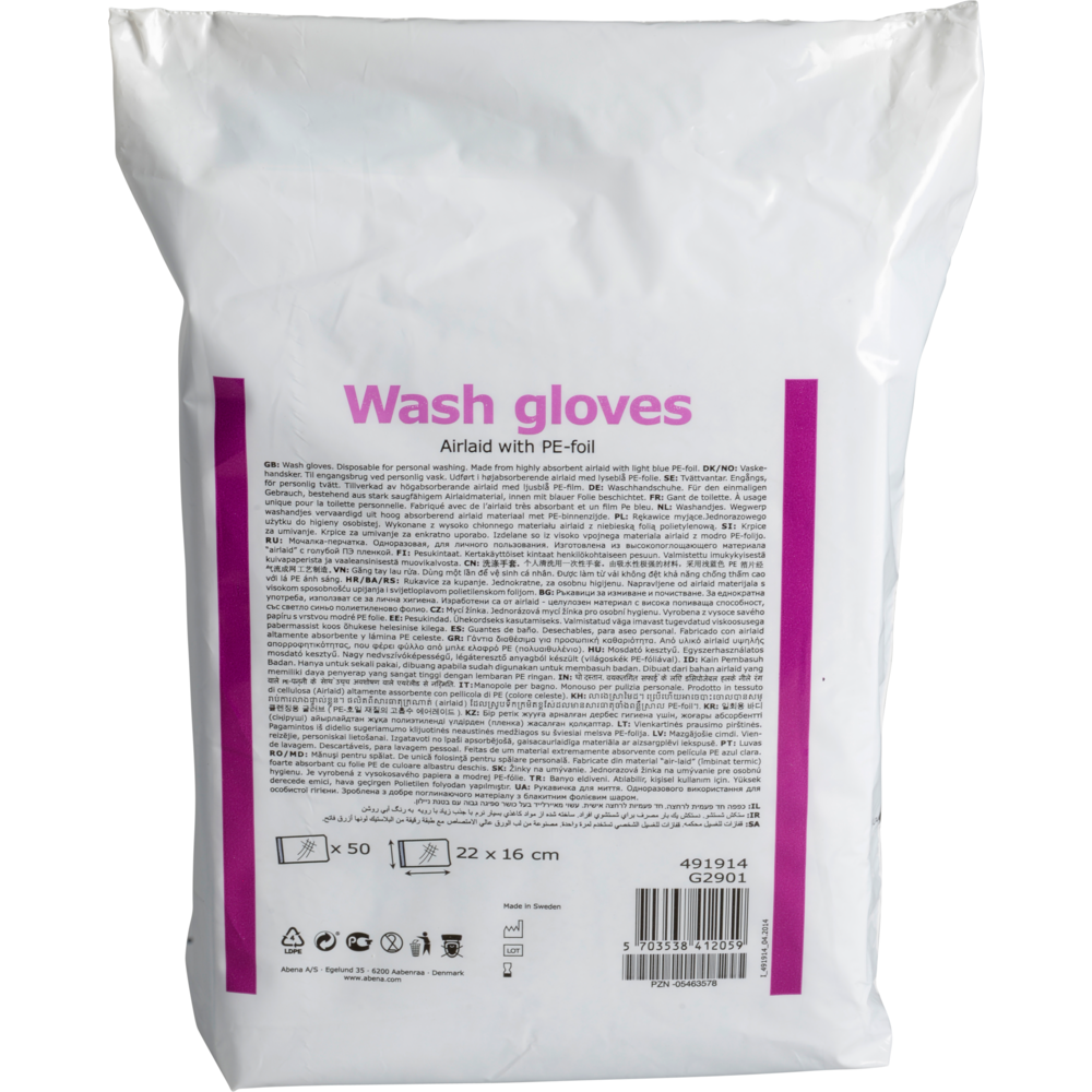 Waschhandschuhe, 16x23 cm, Airlaid/PE, Weiß    | Packung (50 Stück)-zoom-3