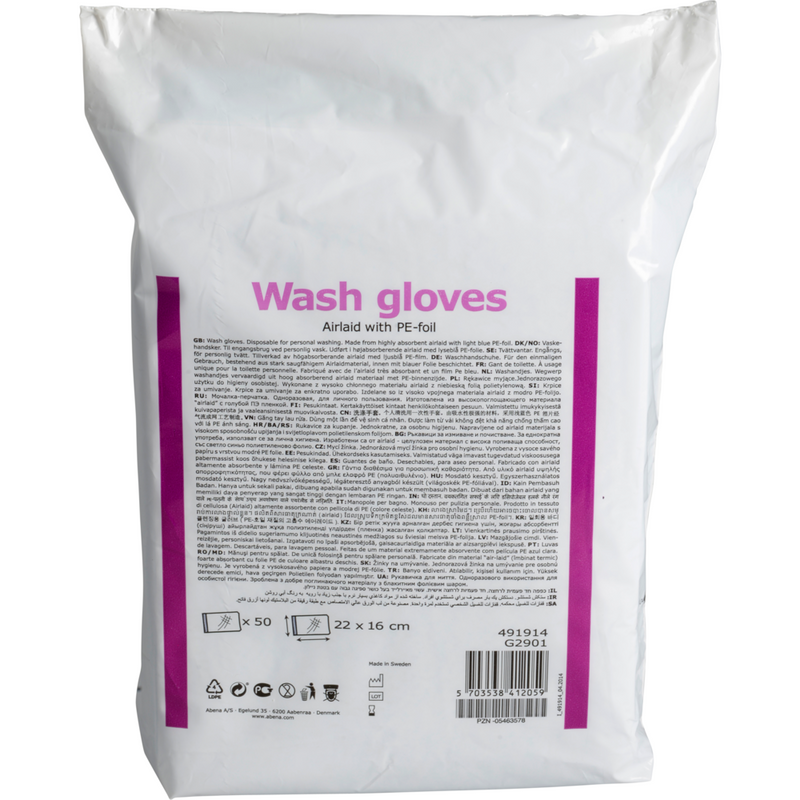 Waschhandschuhe, 16x23 cm, Airlaid/PE, Weiß    | Packung (50 Stück)-zoom-