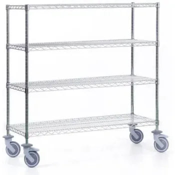 Novocal Regalwagen Material: Präzisionsstahl,  vernickelt und hochglanzverchromt 4 Eckpfosten  4 G | Packung (1 Stück)