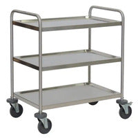 Novocal Mehrzweckwagen Material: Edelstahl 3 Fachböden  2 Schiebebügel  4 Stoßscheiben  4 Leichtla | Packung (1 Stück)