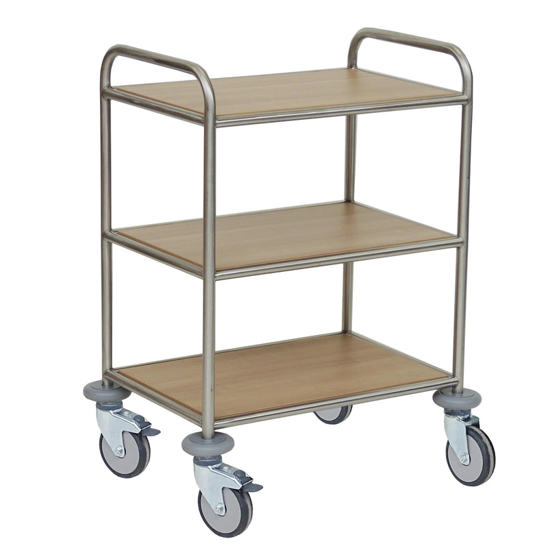 Novocal Mehrzweckwagen Rahmen: Edelstahl 3 Fachböden, melaminharzbeschichtet Farbe gemäß Novocal-F | Packung (1 Stück)-zoom-