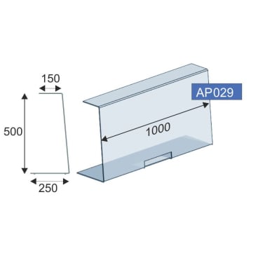 Novocal Kontaktschutz Thekenaufsteller U-Form Material: 6 mm Acryl mit Durchreiche für Formulare H | Packung (1 Stück)-1