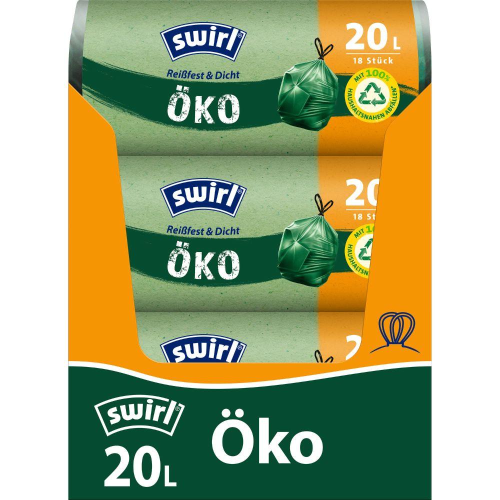 Swirl Öko-Müllbeutel mit Zugband 20 l Reißfest & Dicht | Rolle (18 Beutel)-zoom-3