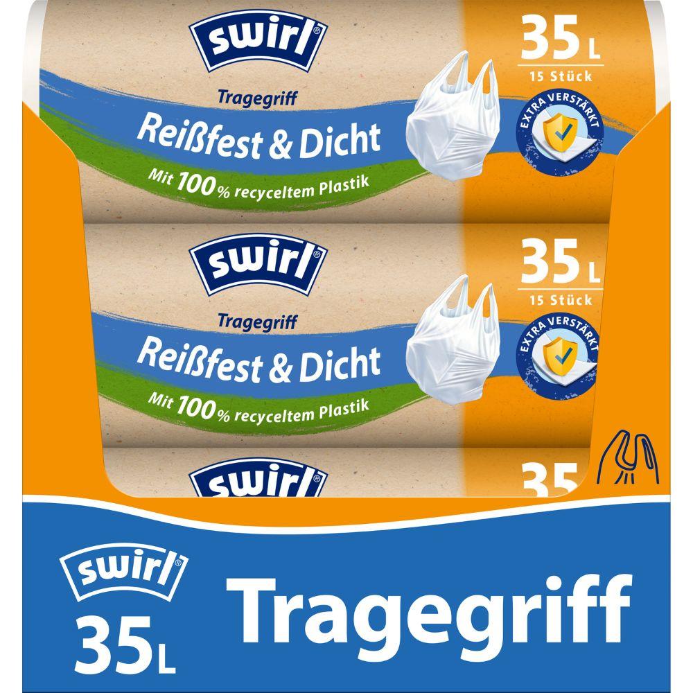 Swirl Tragegriff-Müllbeutel 35 l Reißfest & Dicht | Rolle (15 Beutel)-3