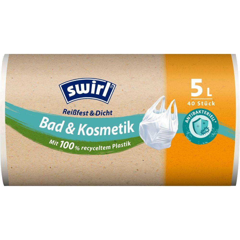 Swirl Tragegriff-Müllbeutel Bad- & Kosmetik 5 l Reißfest & Dicht | Rolle (40 Beutel)-zoom-1