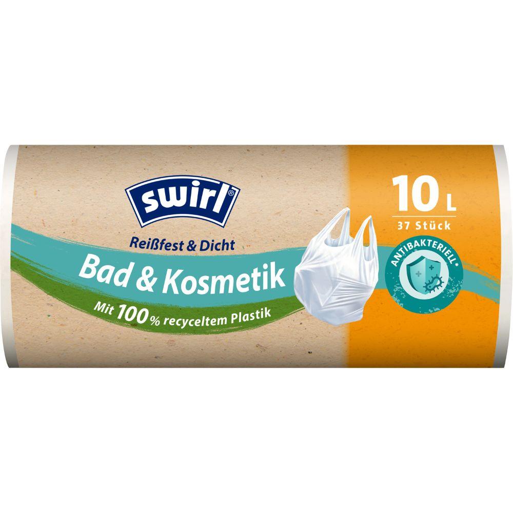 Swirl Tragegriff-Müllbeutel Bad- & Kosmetik 10 l Reißfest & Dicht | Rolle (37 Beutel)