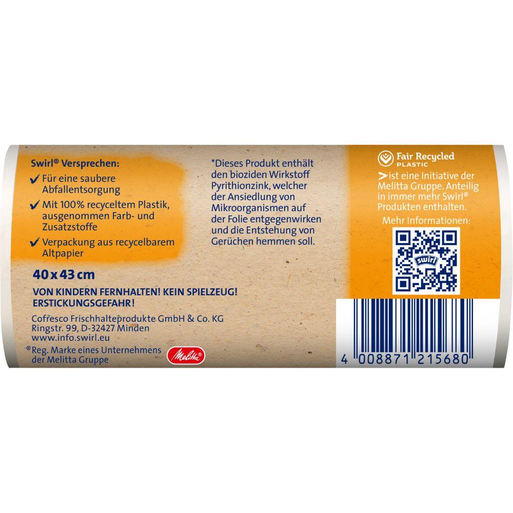 Swirl Tragegriff-Müllbeutel Bad- & Kosmetik 10 l Reißfest & Dicht | Rolle (37 Beutel)