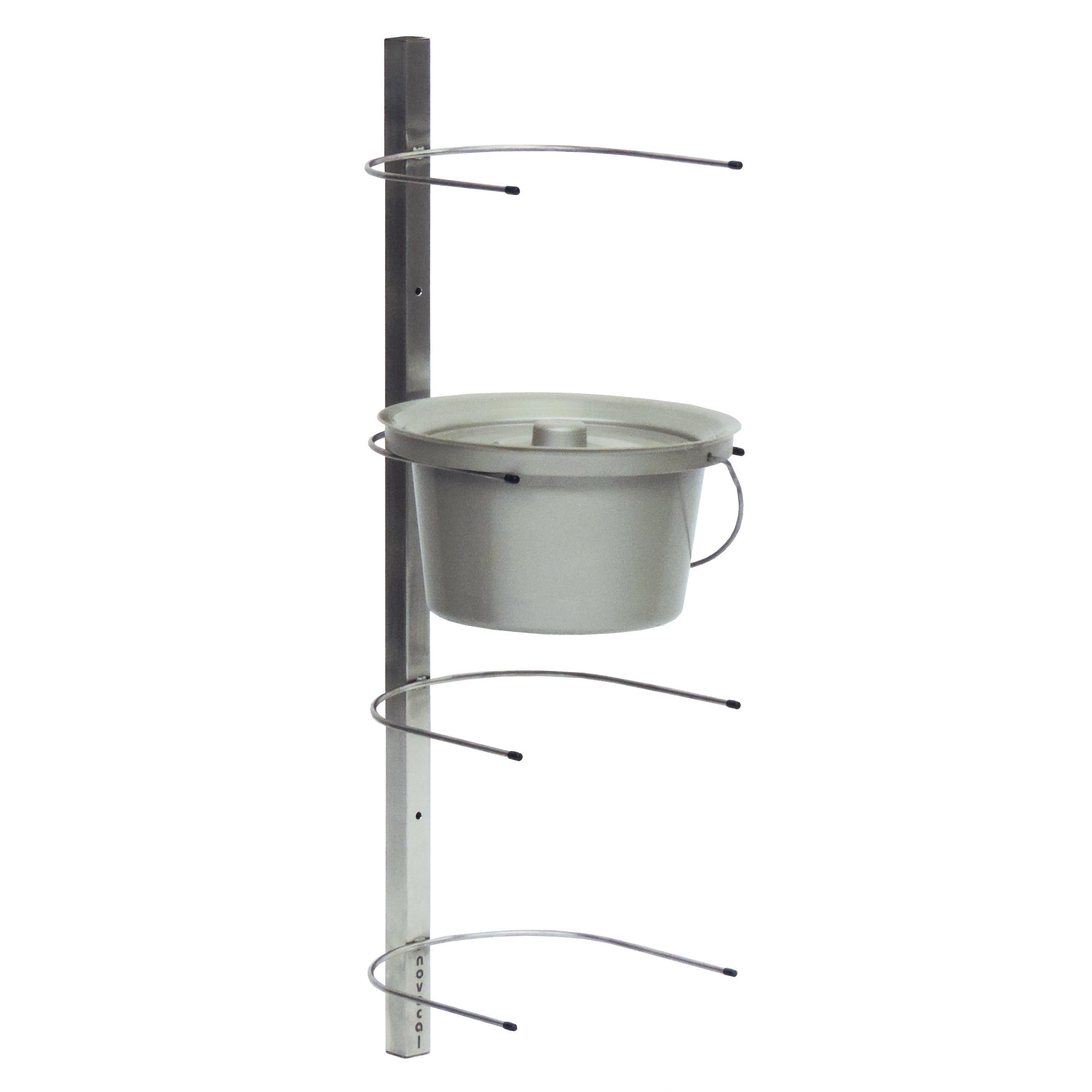 Novocal Toiletteneimer-Wandhalterung Material: Edelstahl für 4 Toiletteneimer  Gesamtmaße: 260 x 2 | Packung (1 Stück)-zoom-1