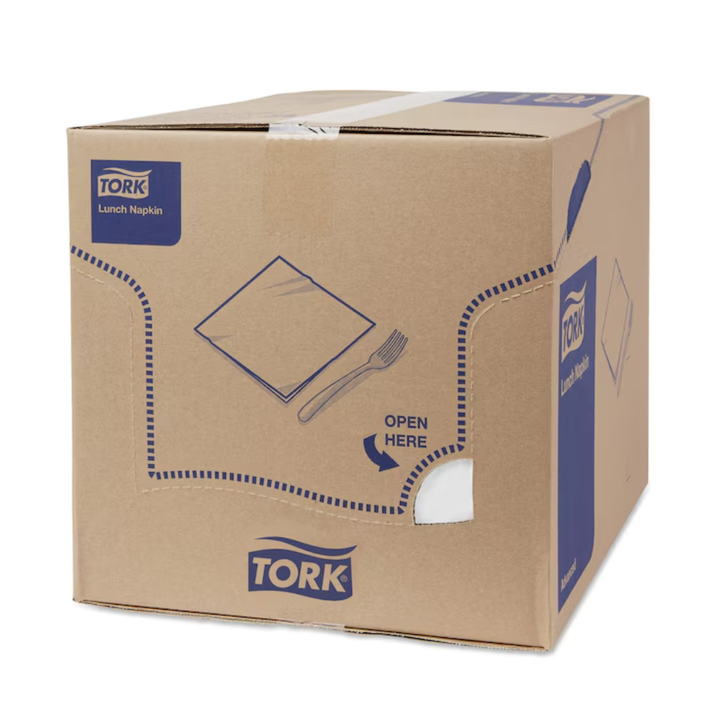 Tork 477149 Lunchservietten Weiß Advanced 1/4-Falz 2-lagig | Karton (10 Packungen)-zoom-2