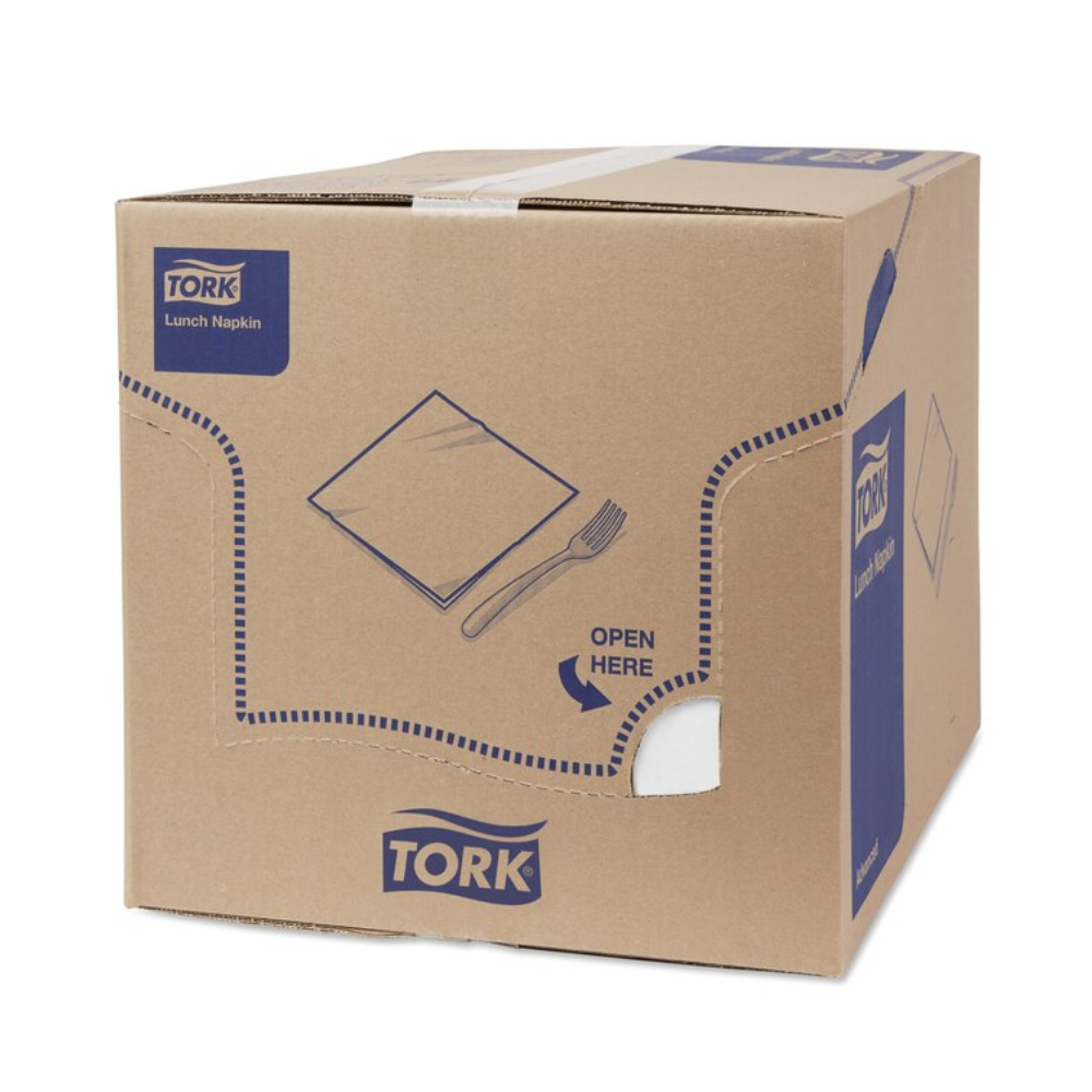 Tork 477402 Lunchservietten Weiß 1/8-Falz 2-lagig | Karton (10 Packungen)-2