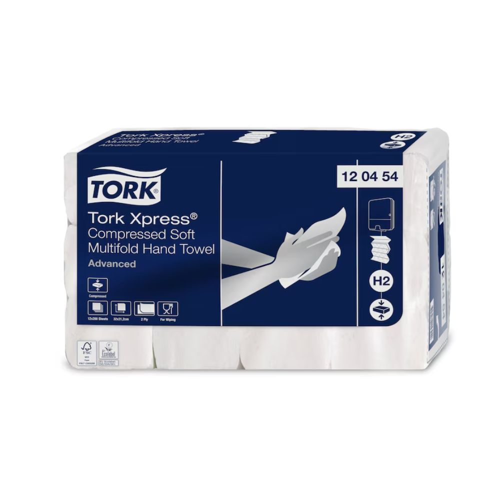 Tork Xpress® 120454 Komprimierte Weiche Multifold-Handtücher Advanced H2 2-lagig | Karton (12 Packungen)-zoom-1