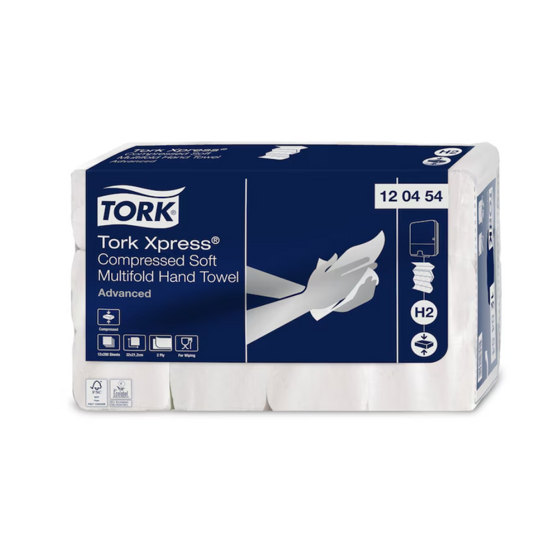 Tork Xpress® 120454 Komprimierte Weiche Multifold-Handtücher Advanced H2 2-lagig | Karton (12 Packungen)-zoom-