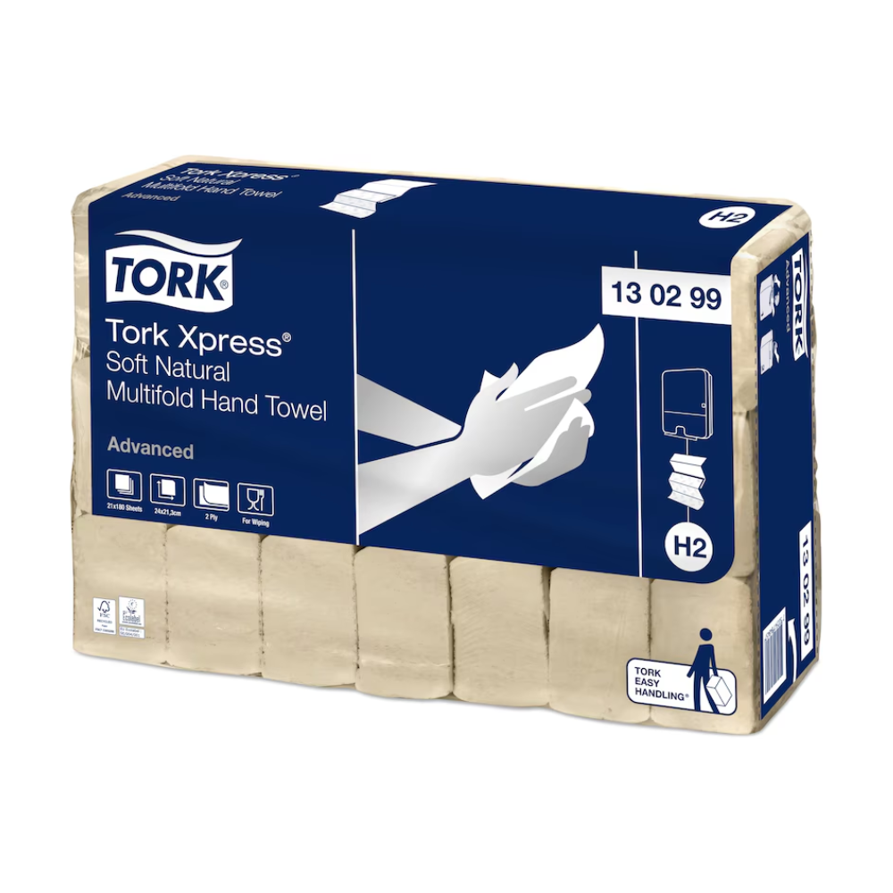 Tork Xpress® 130299 Weiche Natur Multifold Handtücher Advanced 2-lagig | Karton (21 Packungen)-1