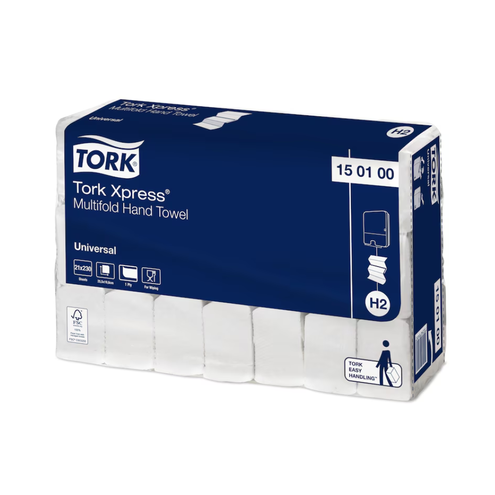 Tork Xpress® 150100 Multifold-Handtücher Universal H2 1-lagig 25,5cm | Karton (21 Packungen)-zoom-3