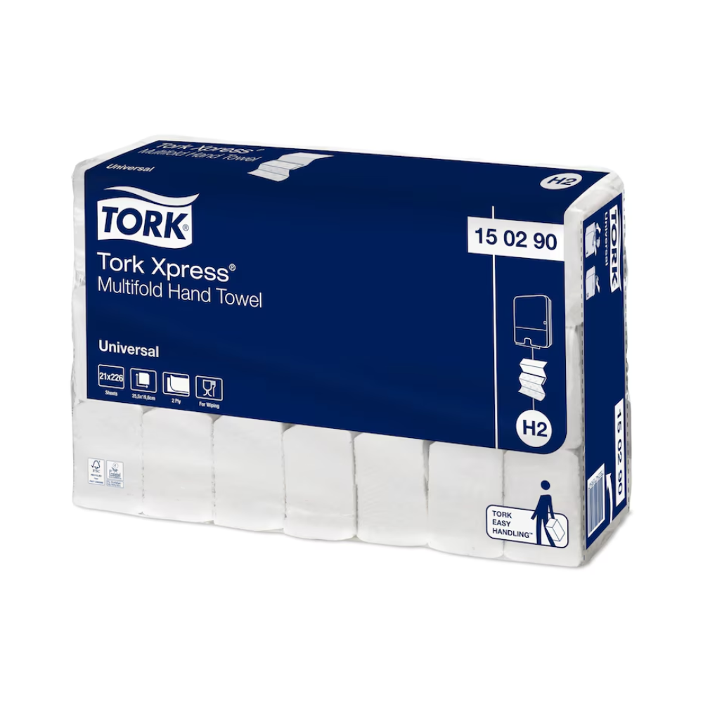 Tork Xpress® 150290 Multifold-Handtücher Universal H2 2-lagig 25,5cm | Karton (21 Packungen)