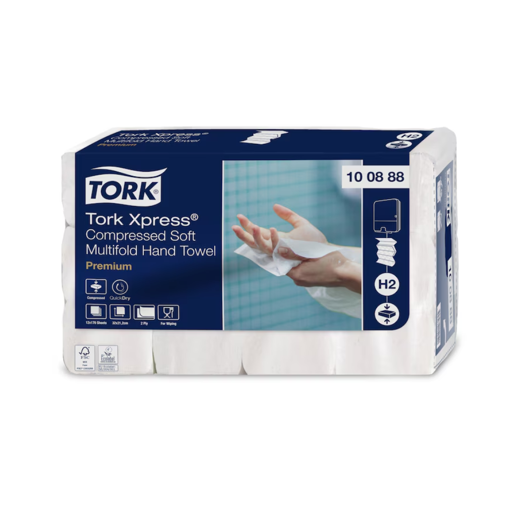 Tork Xpress® Komprimierte Weiche Multifold-Handtücher Premium H2 2-lagig-zoom-1