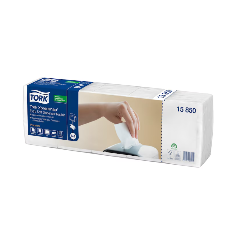 Tork Xpressnap® 15850 Extra Soft Spenderserviette N4 2-lagig | Karton (8 Packungen)-3