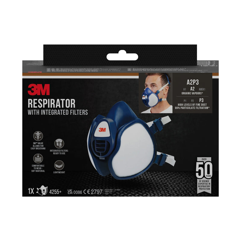 3M™ Atemschutzmaske mit integrierten Filtern-zoom-