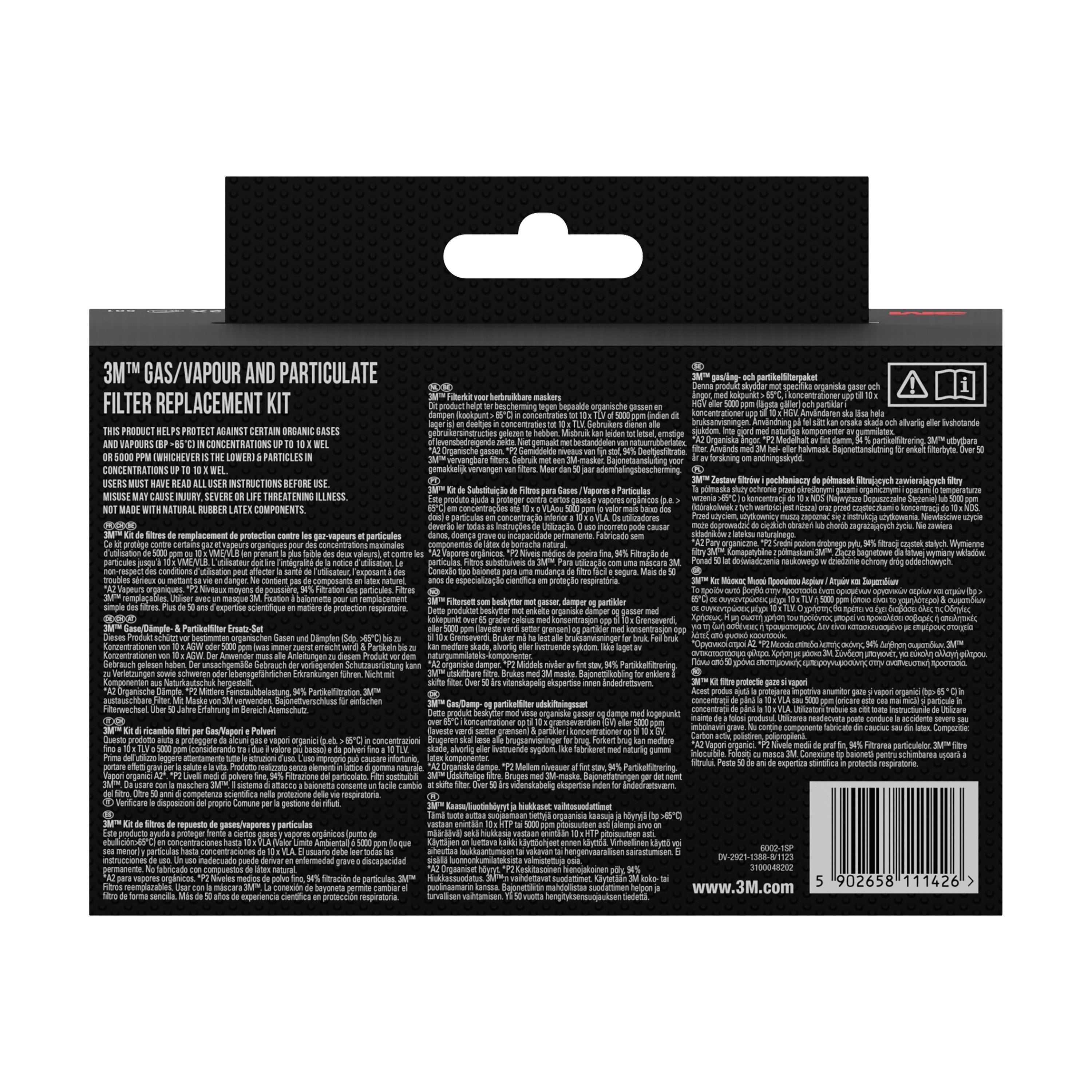 3M™ Filtersatz 6002-1, A2P2 organische Dämpfe (2x6055, 2x5925, 2x501) | Packung (1 Stück)-zoom-2