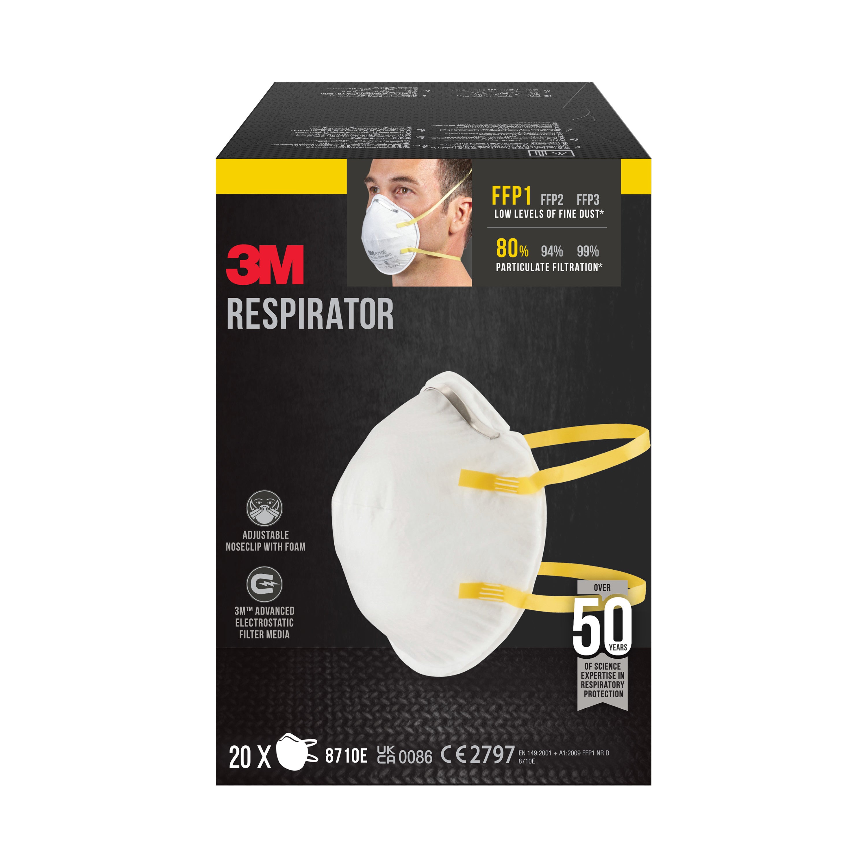 3M™ Partikelmaske 8710E, FFP1, ohne Ventil-zoom-2