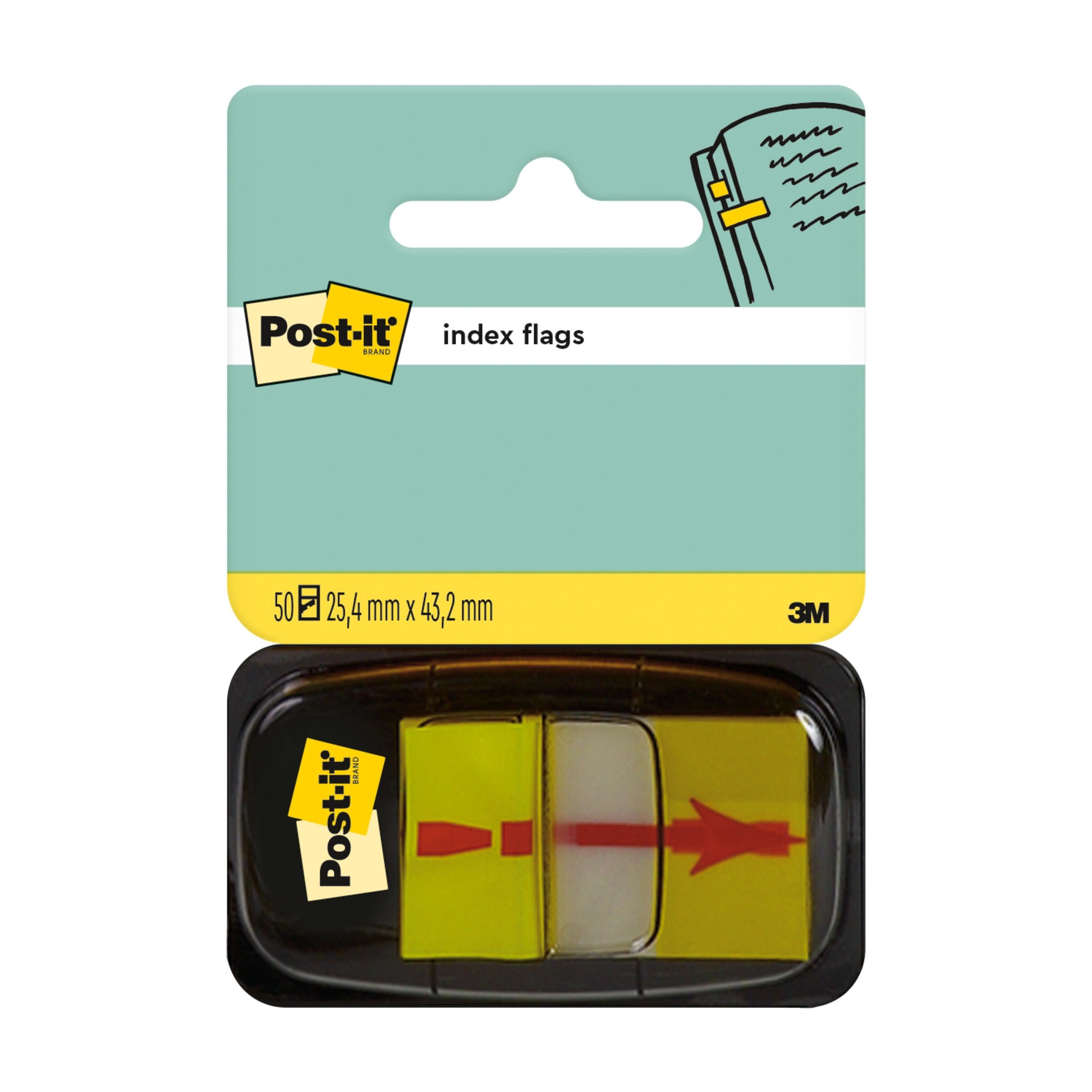 Post-it® Index Haftstreifen, Standard, Gelb, 25,4 mm x 43,2 mm, 50 Haftstreifen/Spender