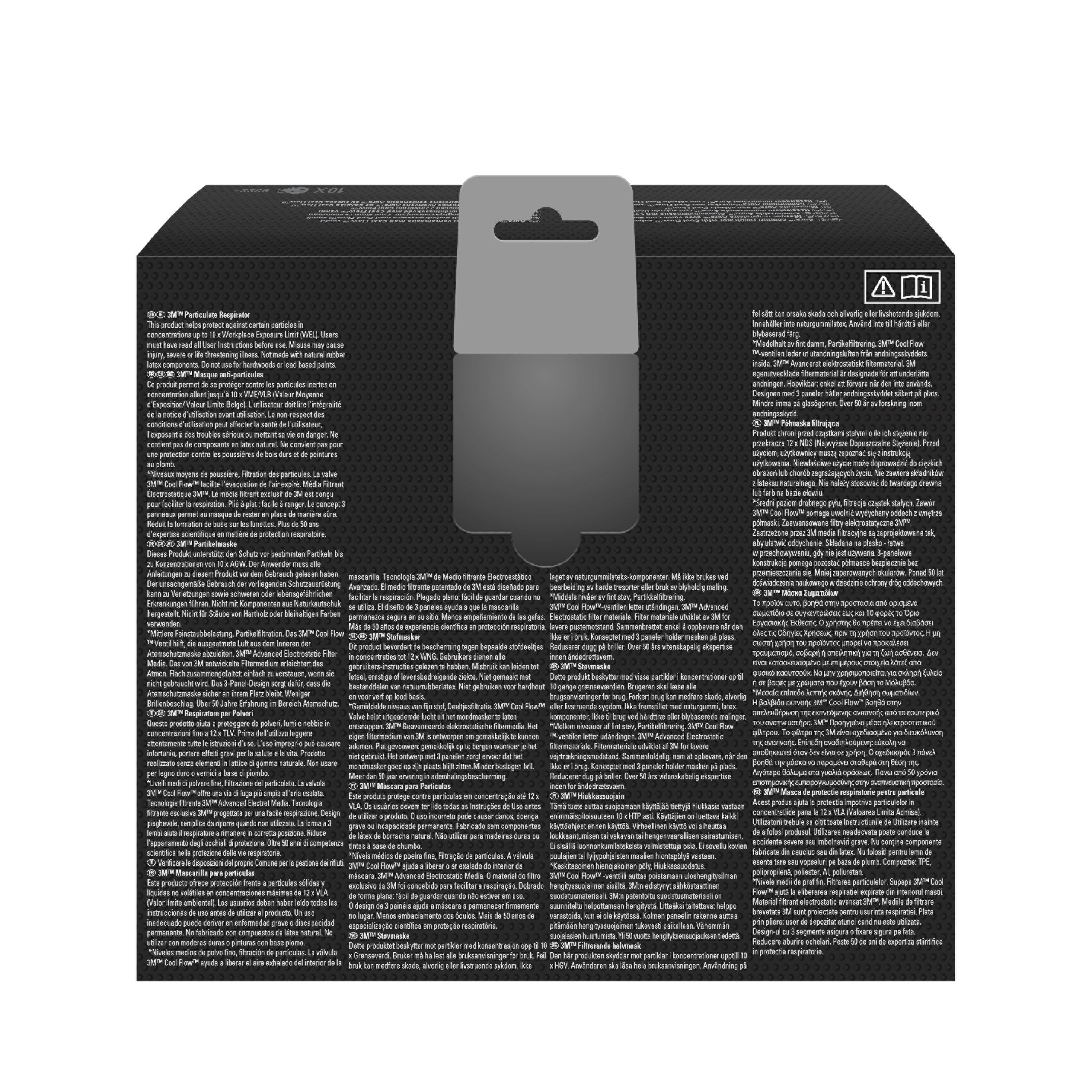 3M™ Aura™ Comfort Cool Flow™ Partikelmaske 9322+, FFP2, mit Ventil-zoom-12