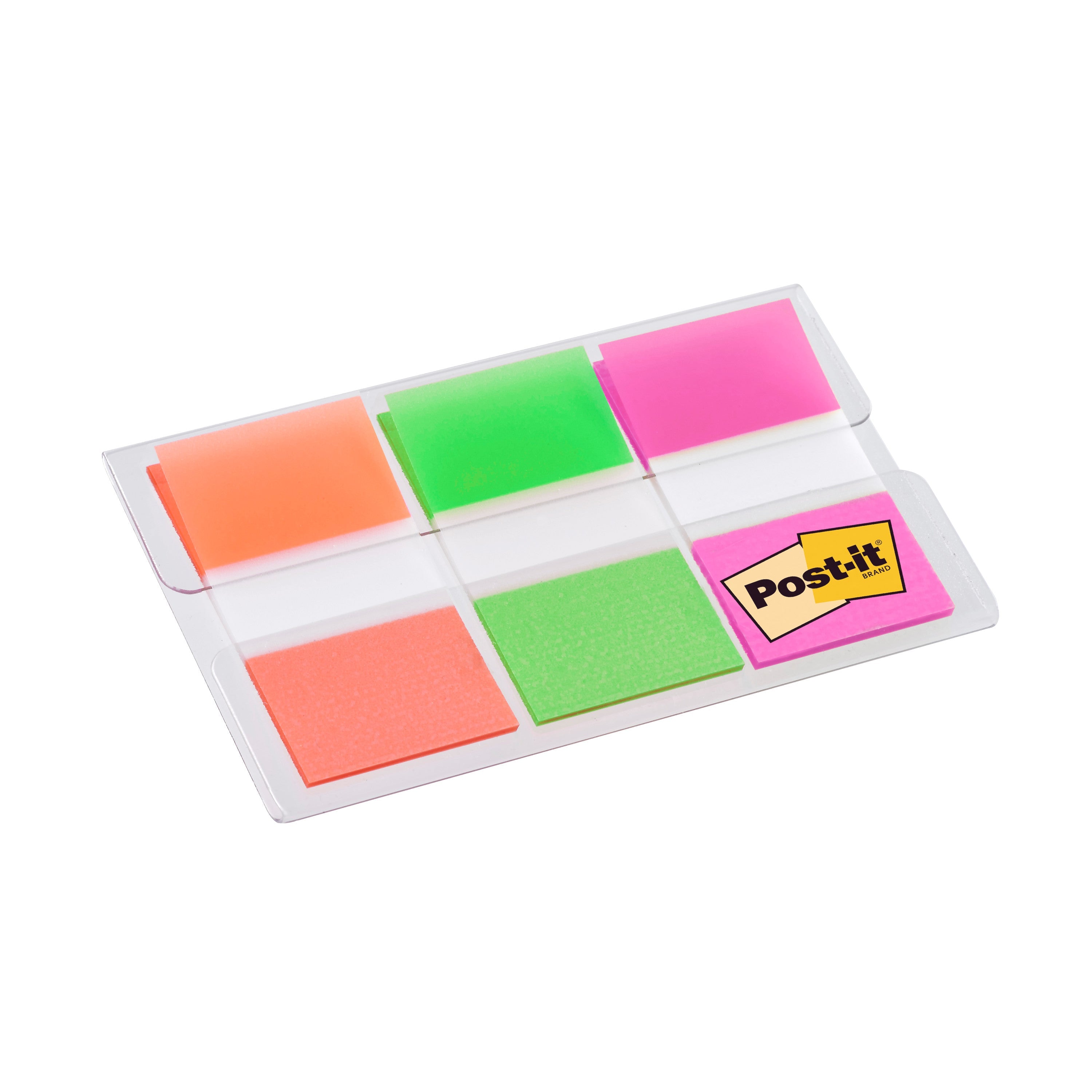 Post-it® Index Haftstreifen, Standard, Orange, Rosa und Grün, 25.4 mm x 43.2 mm, 60 Haftstreifen/Spender, 1 Spender/Packung | 1 Stück