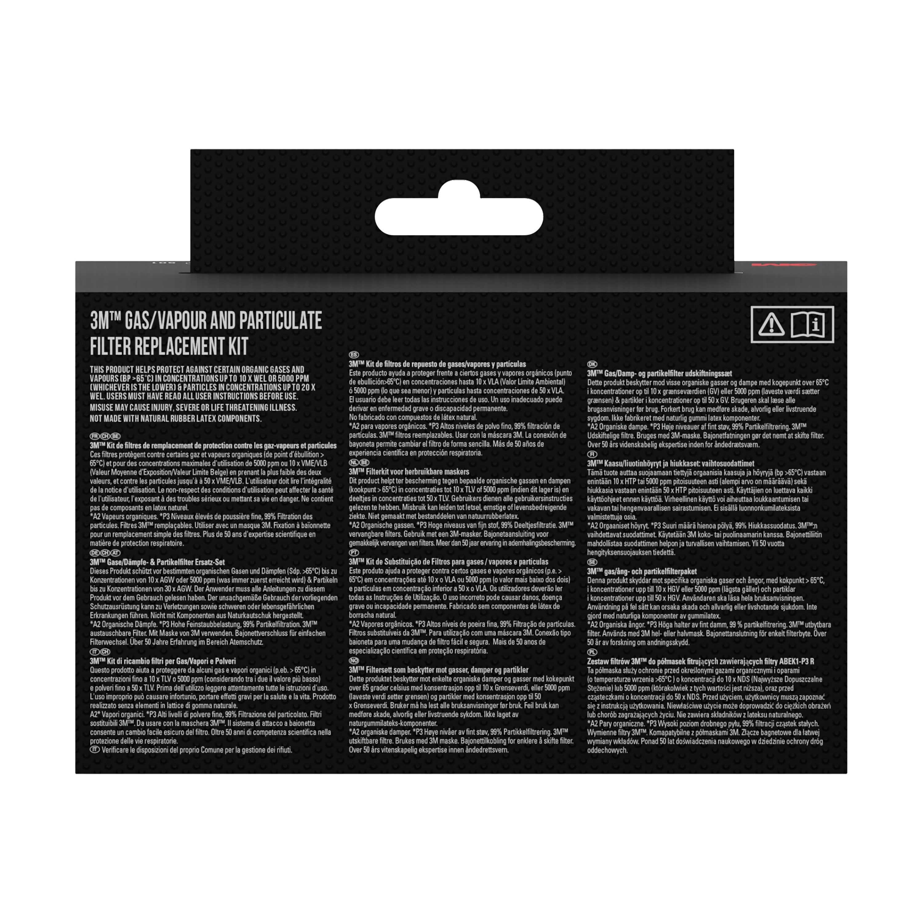 3M™ Atemschutzmaske 6002KIT-1 mit austauschbaren Filtern, A2P2 Organische Dämpfe (1x6200, 2x6055, 2x5925, 2x501) | Packung (1 Stück)-zoom-3