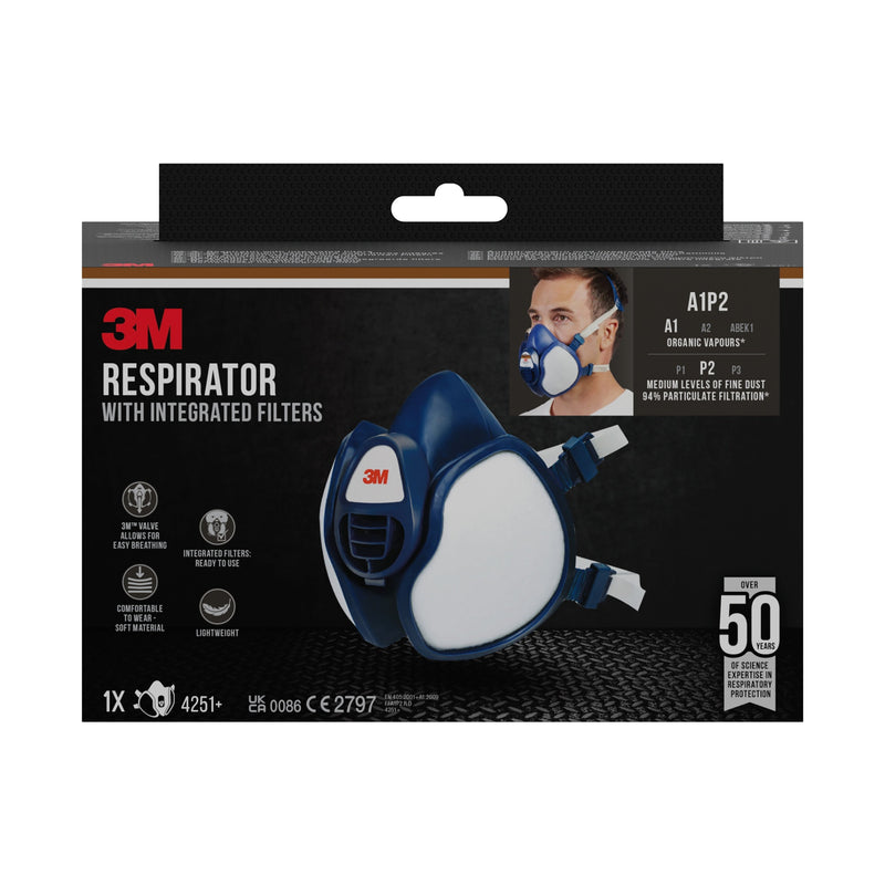 3M™ Atemschutzmaske mit integrierten Filtern-zoom-