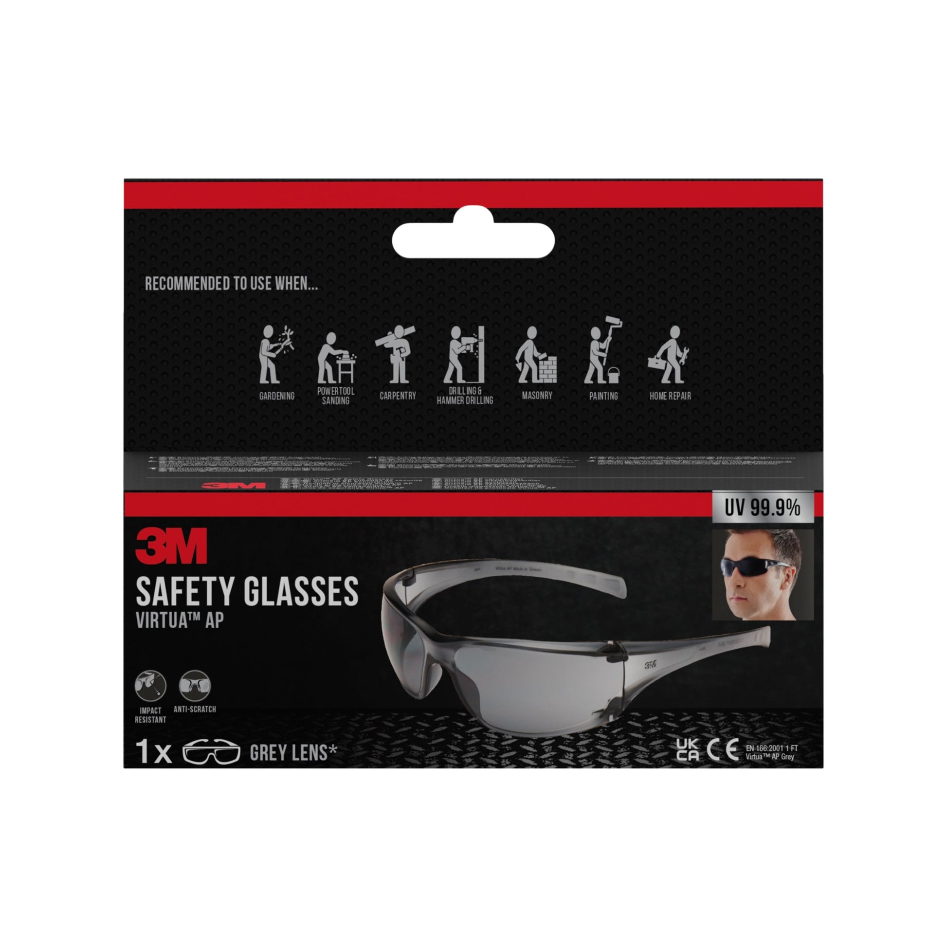 3M™ Virtua™ AP Schutzbrille, graues Glas | Packung (1 Stück)-1