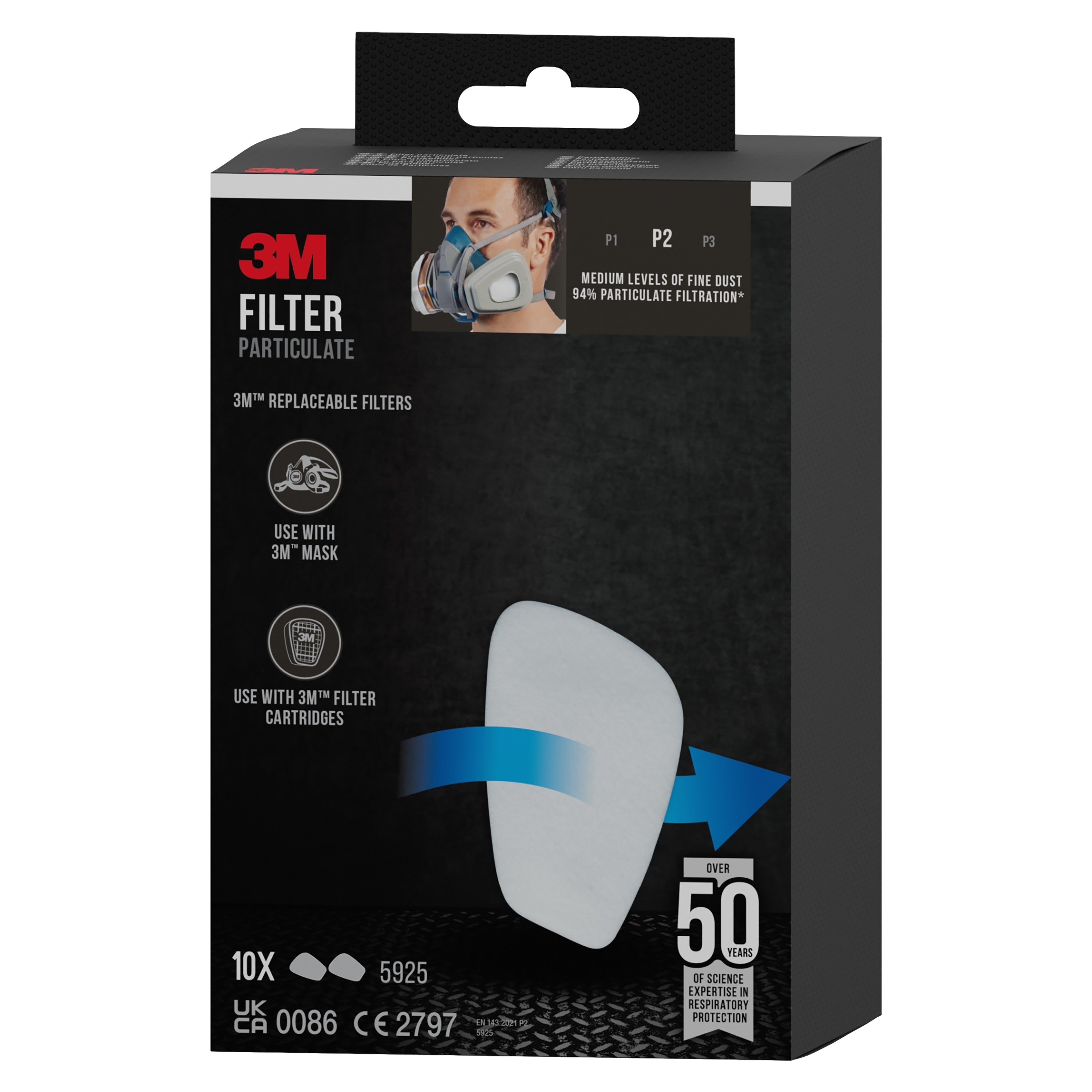 3M™ Partikelfilter 5925, P2, 10 Paar/Packung | Packung (1 Stück)-zoom-6