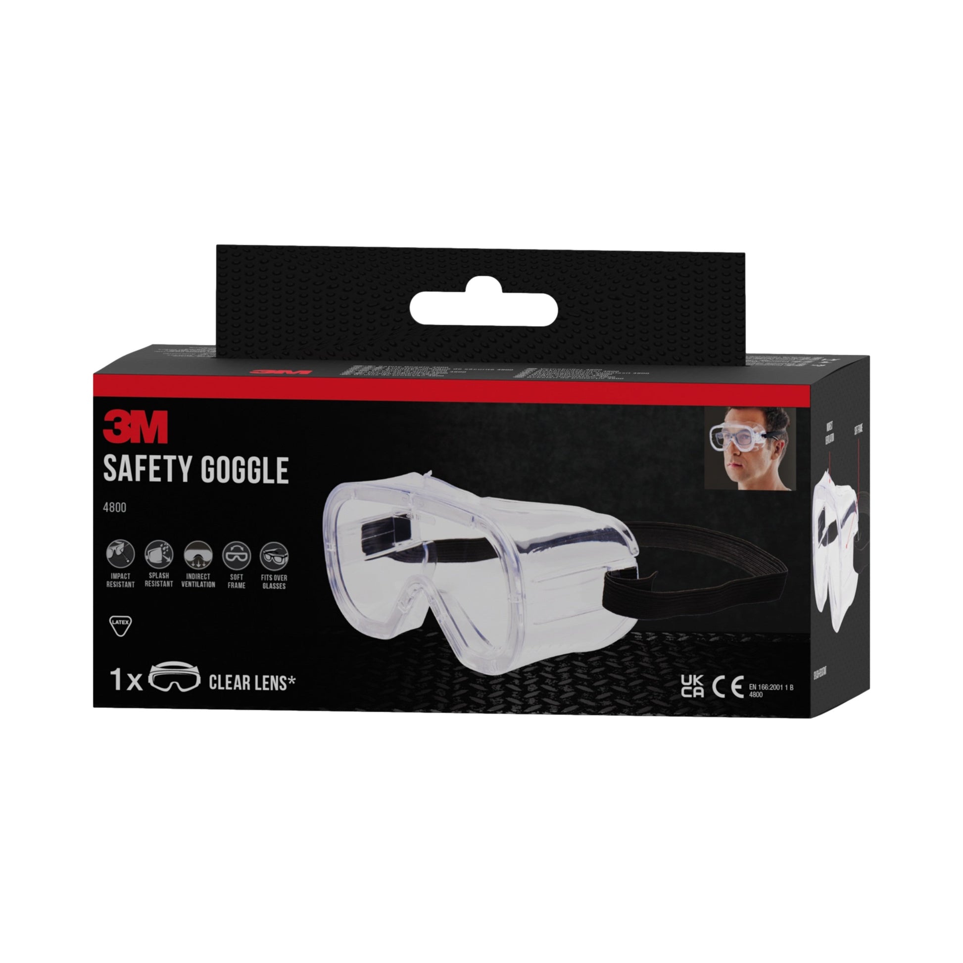 3M™ Classic Schutzbrille 4800, indirekt belüftet, Klarsichtscheibe | Packung (1 Stück)-8