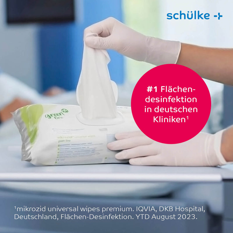 Schülke mikrozid® universal wipes green line Desinfektionstücher | Packung (114 Tücher)-zoom-